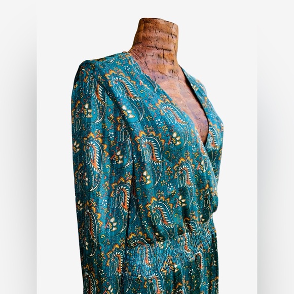 Esqualo Paisley Lurex V-Neck Mini Dress - Picture 3 of 6